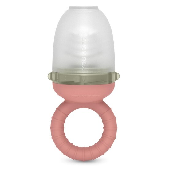 SUAVINEX SILICONE ANTI-SUFFOCATION FEEDER +6M PINK – grykë silikoni antimbbytje për fruta dhe pure për bebe