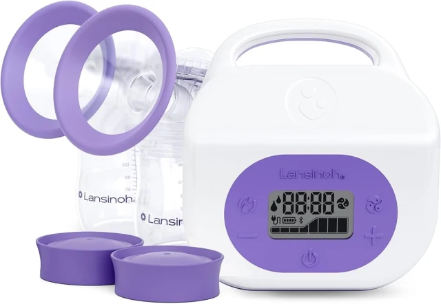 LANSINOH RECHARGEABLE DOUBLE ELECTRIC BREAST PUMP – tirëthithëse gjiri elektrike e dyfishtë, e rikarikueshme