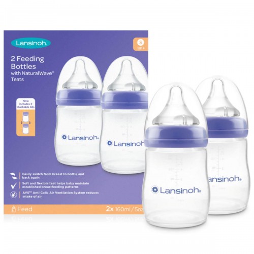 Lansinoh Set me 2 biberona plastik 160 ml 