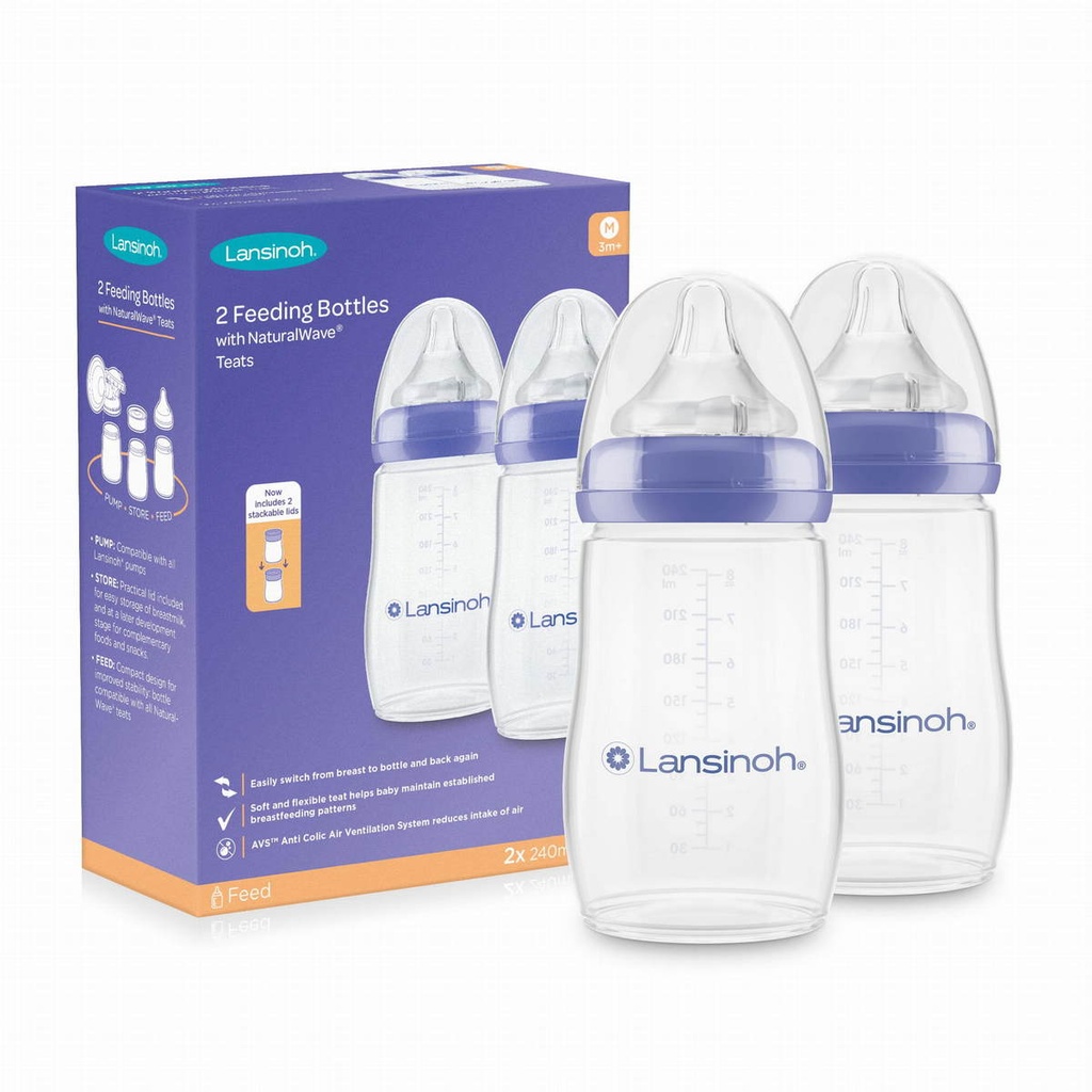 Lansinoh Set me 2 biberona plastik 240 ml
