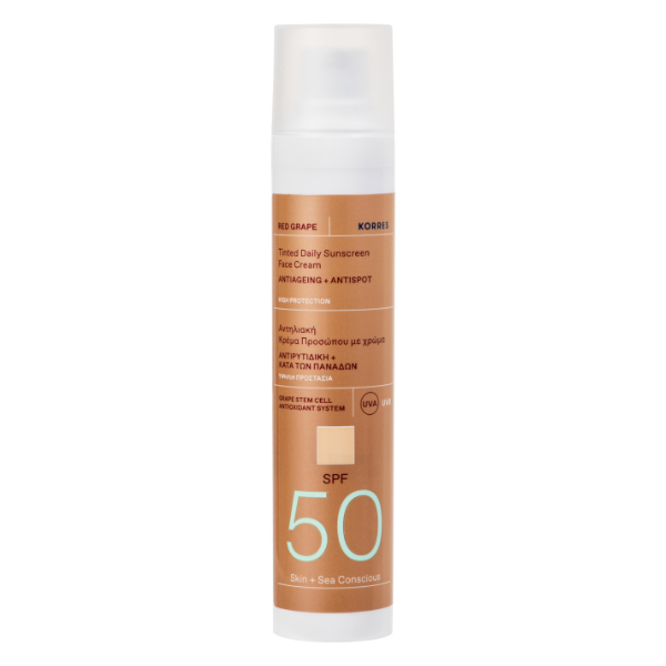 KORRES RED GRAPE FACE SUNSC TINTED 50ML