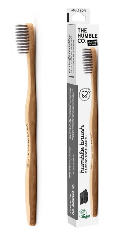 The Humble Co. Brush Adult Charcoal Black Soft Toothbrush, 1pc
