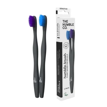 The Humble Co Adult Plant Based Soft Toothbrush, Vegan blue/purple