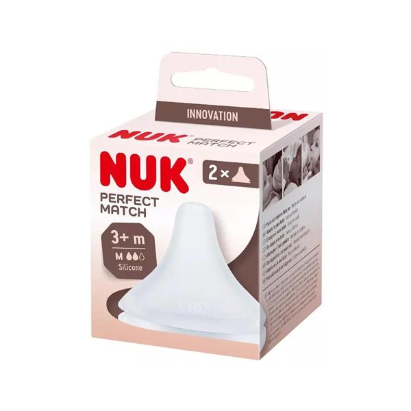 NUK Perfect Match Biberon Ushqimi Silikon 3m+ (2 copë) 