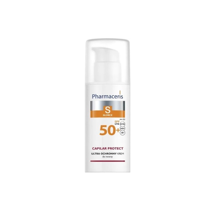 PHARMACERIS CAPILAR AND SUN SPF 50+ Protective Cream for Capillary Skin and Skin for Rosacea