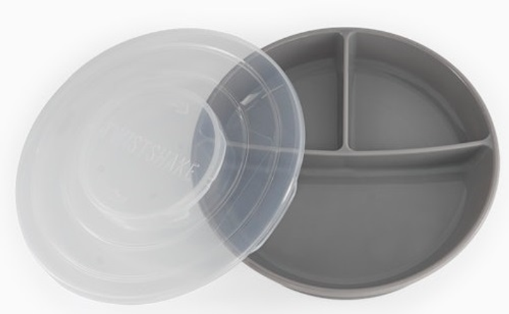 Twistshake Divided Plate 6+m Pastel Grey