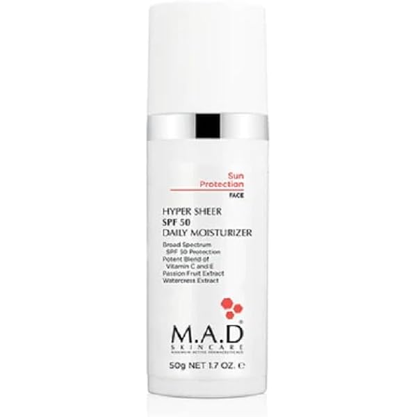 M.A.D HYPERSHEER SPF 50 MATTE FINISH DAILY MOISTURIZER FL * 50 GR